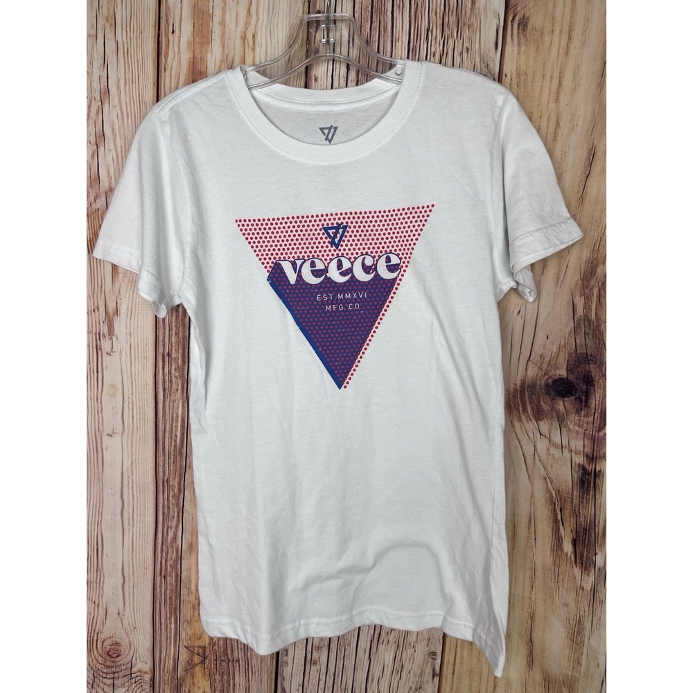 Veece Company  Women's White Graphic T Shirt Size Large NWOT